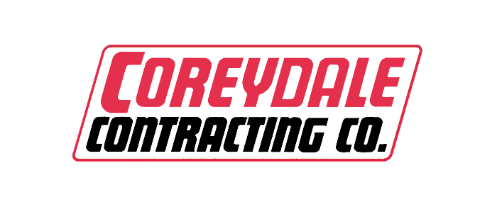 Fine Shine Mobile Wash The logo displays the words "Coreydale Contracting Co." in bold red and black uppercase letters on a white background.